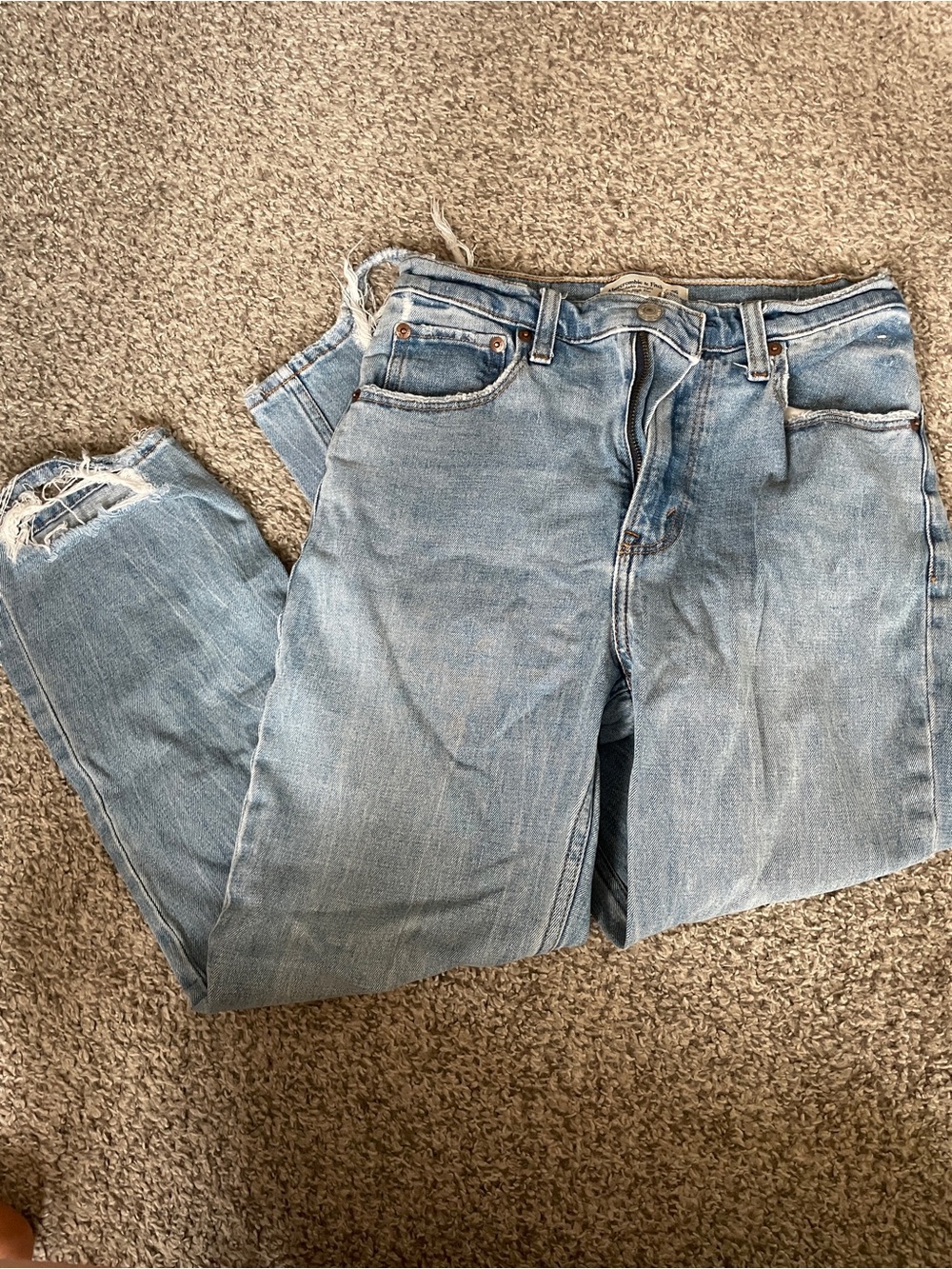 Abercrombie & Fitch Light Blue Women's Straight Leg Jeans 25S